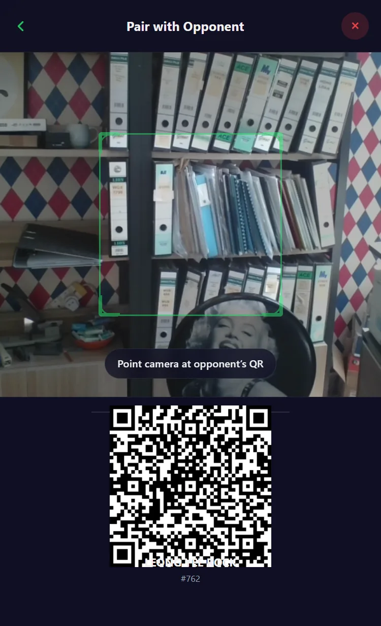 Battle pairing view in the Snooker King member app